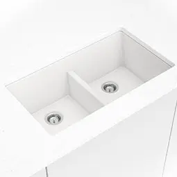 White Quartz Double Bowl 50/50-3319